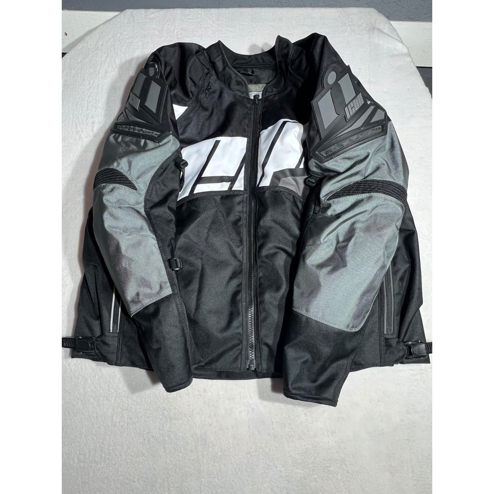 Icon Automag 2 CE Armored Motorcycle Jacket Men's XXL Black Grey Textile Liner